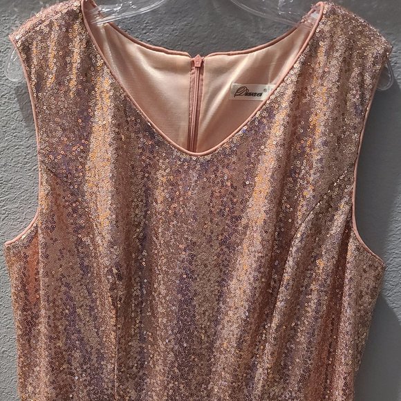 Dresses & Skirts - Pink Sequin Retro-Style A-Lined Party Dress